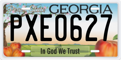 GA license plate PXE0627