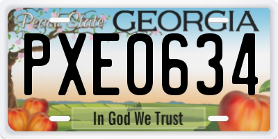 GA license plate PXE0634
