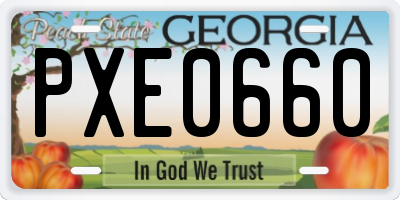 GA license plate PXE0660