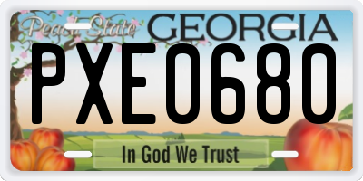 GA license plate PXE0680