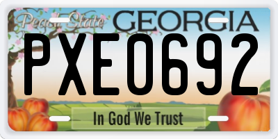 GA license plate PXE0692