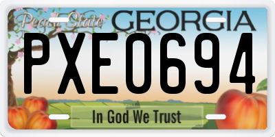 GA license plate PXE0694
