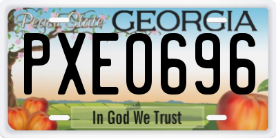 GA license plate PXE0696