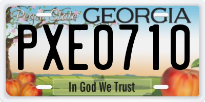GA license plate PXE0710