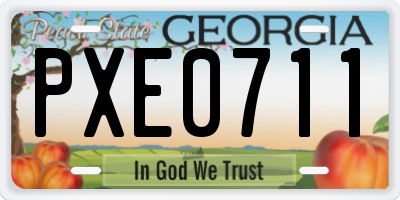 GA license plate PXE0711