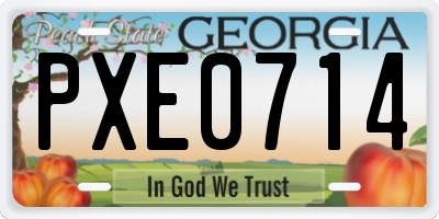 GA license plate PXE0714