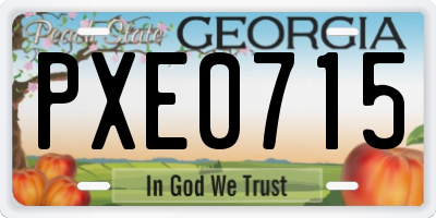 GA license plate PXE0715