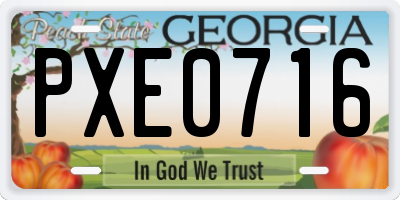 GA license plate PXE0716