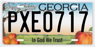 GA license plate PXE0717