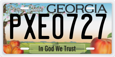 GA license plate PXE0727