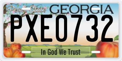 GA license plate PXE0732