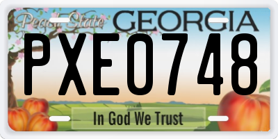 GA license plate PXE0748