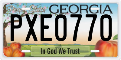 GA license plate PXE0770