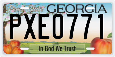 GA license plate PXE0771