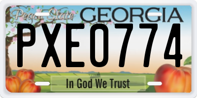 GA license plate PXE0774