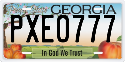 GA license plate PXE0777