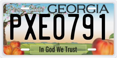 GA license plate PXE0791