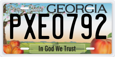 GA license plate PXE0792