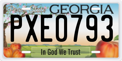 GA license plate PXE0793