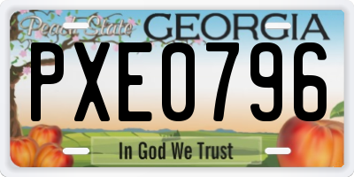 GA license plate PXE0796
