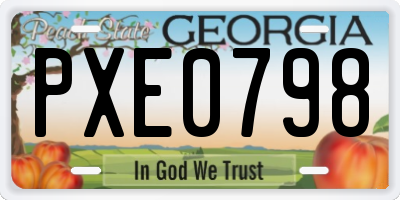 GA license plate PXE0798