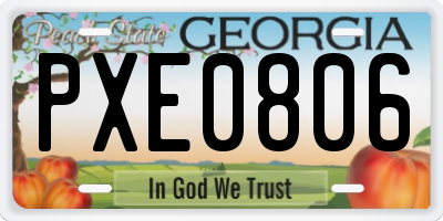 GA license plate PXE0806