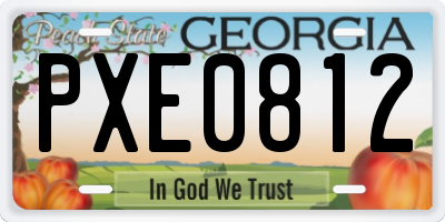 GA license plate PXE0812