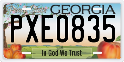 GA license plate PXE0835