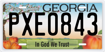 GA license plate PXE0843