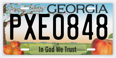 GA license plate PXE0848