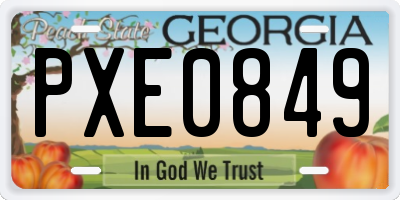 GA license plate PXE0849