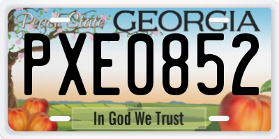 GA license plate PXE0852