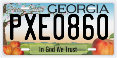 GA license plate PXE0860