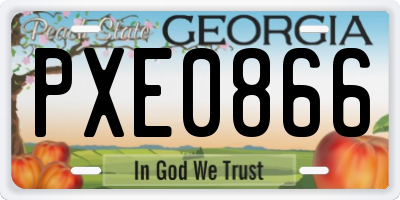 GA license plate PXE0866