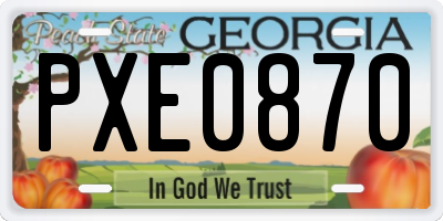 GA license plate PXE0870