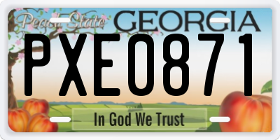 GA license plate PXE0871