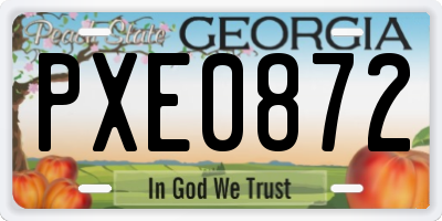 GA license plate PXE0872