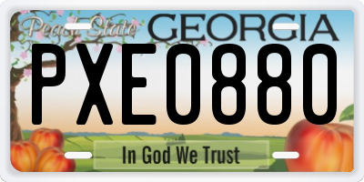 GA license plate PXE0880