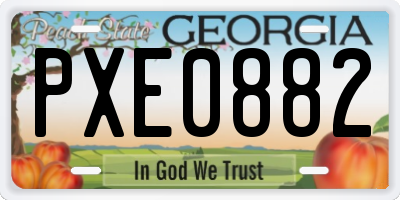 GA license plate PXE0882