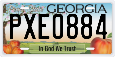 GA license plate PXE0884