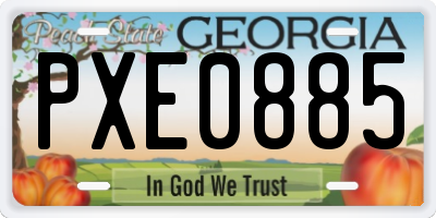 GA license plate PXE0885