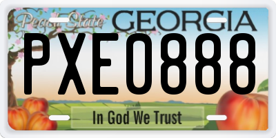 GA license plate PXE0888