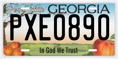 GA license plate PXE0890