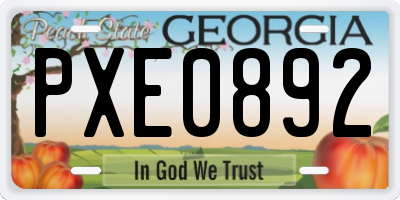 GA license plate PXE0892