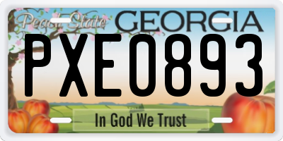 GA license plate PXE0893