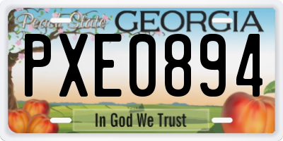 GA license plate PXE0894