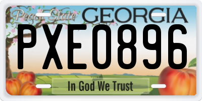 GA license plate PXE0896