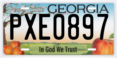GA license plate PXE0897