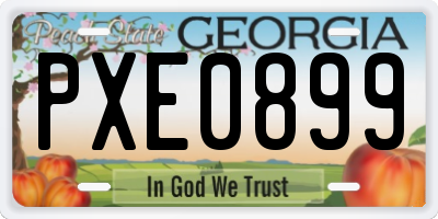 GA license plate PXE0899