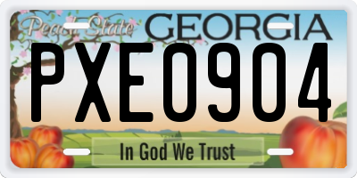 GA license plate PXE0904